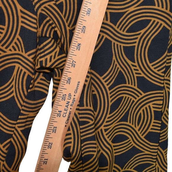 Who What Wear Black Gold Print Palazzo Pants Women’s Size 10 Wide Leg Flowy Boho - Picture 7 of 8